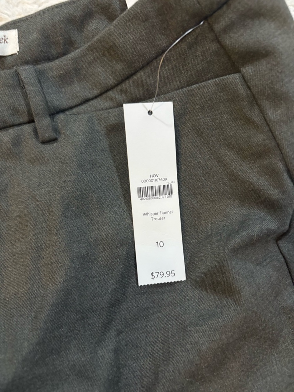 Coldwater Creek Natural Fit Whisper Flannel Trouser —Size 10 | NWT| Gray